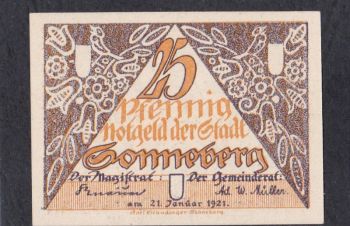 25 пфеннигов 1921г. Зиннеберг. Германия, Бровары