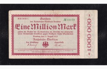 1 000 000 марок 1923г. Дрезден. С 69179. Германия, Бровары