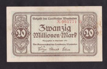 20 000 000 марок 1923г. 095771. Вис Баден. Германия, Бровары