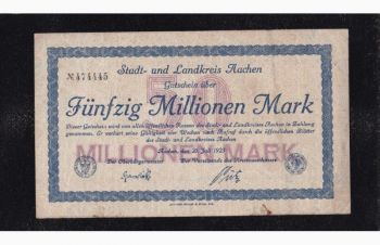 50 000 000 марок 1923г. 474445. Аахен. Германия, Бровары