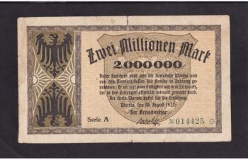 2 000 000 марок 1923г. Вормс. А 014425. Германия, Бровары