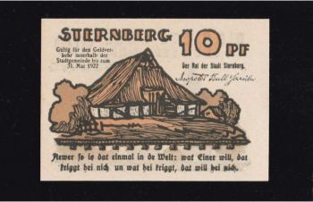 10 пфеннигов 1922г. г.Штернберг (Пруссия, Мекленбург). Германия, Бровары