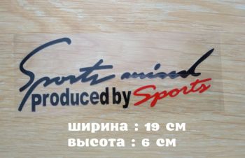 Наклейка на авто Чёрная с Красным Sport mind produced by sports, Борисполь