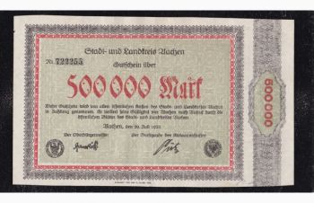 500 000 марок 1923г. 722255. Аахен. Германия, Бровары