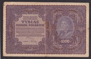 1000 марок 1919г. I серия S. 31149. Польша, Бровары