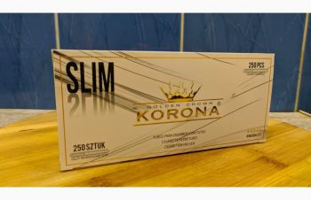 Slim! Сигаретные гильзы &laquo;Korona&raquo; WHITE (белые) 250шт, Бородянка