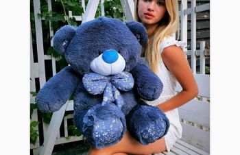 Великий плюшевий темно-синій ведмідь 100 см ! (Знижка), Дубно