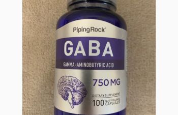 ГАМК (GABA) (гама-аміномасляна кислота), 750 мг, 100 капсул США, Тернополь