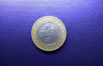 Одна лира турецкая, монета 2017 г, Запорожье