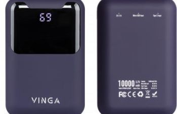 Зарядное устройство Vinga 10000mAh Power Bank внешний аккумулятор, универсальная батарея, Киев